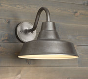 Korvi Outdoor Metal Sconce - Aluminum Pewter Wall Light